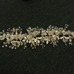 Bohemian Bridal Floral Crystal Hairpiece